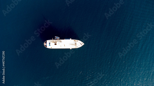 lonely boat in the ocean Croatia