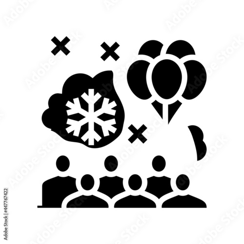 winter kids party glyph icon vector. winter kids party sign. isolated contour symbol black illustration