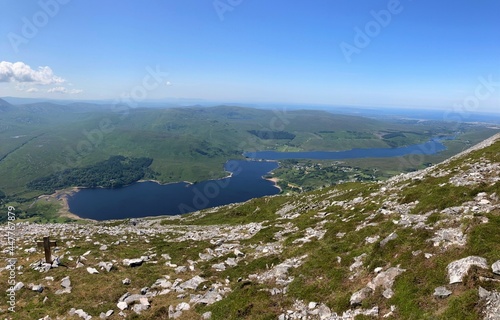 Panoramic taken from mount Errigal. Co. Donegal, Ireland photo