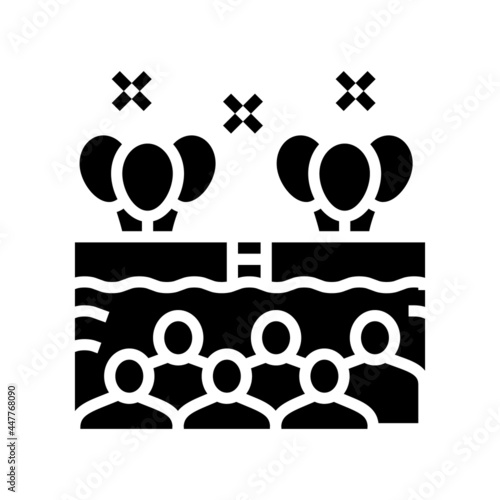 pool kids party glyph icon vector. pool kids party sign. isolated contour symbol black illustration
