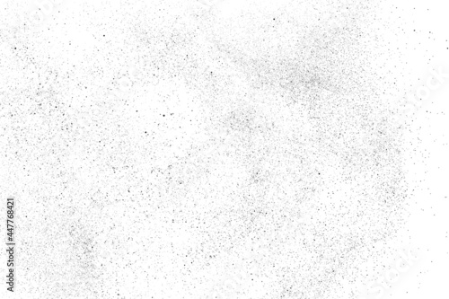 Distressed black texture. Dark grainy texture on white background. Dust overlay textured. Grain noise particles. Rusted white effect. Grunge design elements. Vector illustration, EPS 10.
