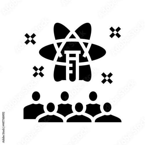 science kids party glyph icon vector. science kids party sign. isolated contour symbol black illustration