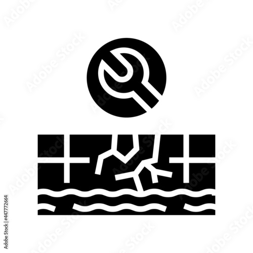 pool repair services glyph icon vector. pool repair services sign. isolated contour symbol black illustration