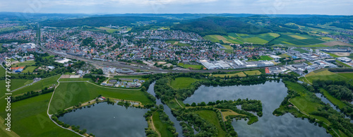 Aerial view around the city Lichtenfels in Germany, Bavaria. On a sunny day in spring. © GDMpro S.R.O