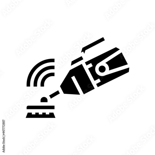 handheld suction cleaner pool glyph icon vector. handheld suction cleaner pool sign. isolated contour symbol black illustration