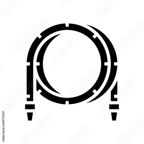 filtrate pool hose glyph icon vector. filtrate pool hose sign. isolated contour symbol black illustration