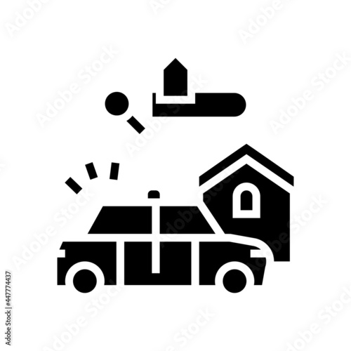 crime in area glyph icon vector. crime in area sign. isolated contour symbol black illustration