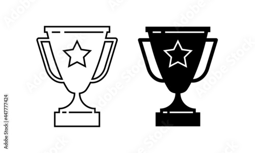 Trophy Winner victory cup icons on white background. Vector illustration.