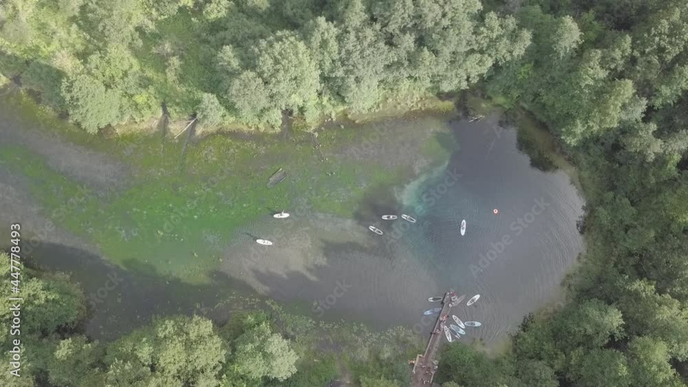 lake with a blue crater in the forest lake with a blue crater in the forest
