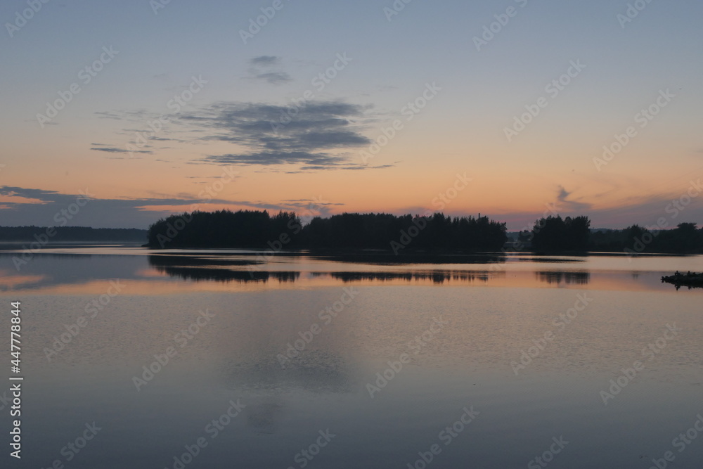 sunset over the river