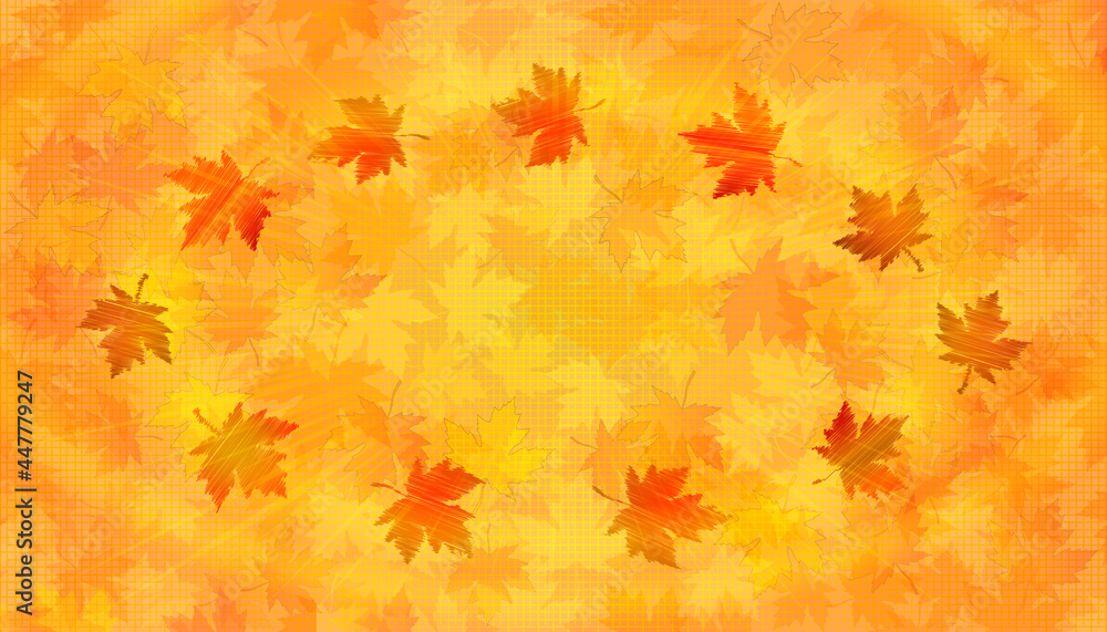 Autumn fall background with drawed bright maple leaves. Autumn fall background with drawed bright maple leaves.