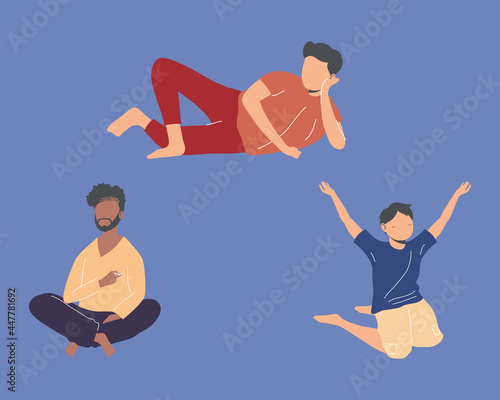 three men with dices