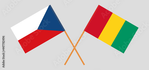 Crossed flags of Czech Republic and Guinea. Official colors. Correct proportion
