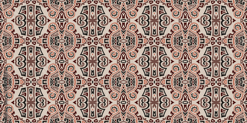 Abstract Ethnic Vector Seamless Pattern. Trendy boho tile. African textile design. Scandinavian ornament. Perfect for wallpaper, cloth, wrapping paper and other endless fill.