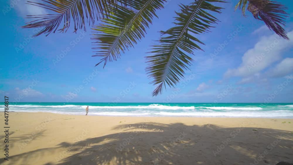 Phuket Thailand beach sea. Landscape view of beach sea and sand in summer sun. Beach space area background. At Patong beach, Phuket, Thailand. On 16 October 2020. 4K UHD Video clip 3840x2160P 29.97FPS Phuket Thailand beach sea. Landscape view of beach sea and sand in summer sun. Beach space area background. At Patong beach, Phuket, Thailand. On 16 October 2020. 4K UHD Video clip 3840x2160P 29.97FPS