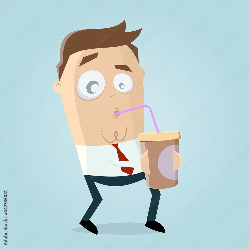 funny cartoon man drinking an milkshake funny cartoon man drinking an milkshake