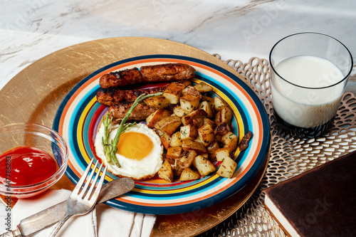 Foto Sunny Side Up Eggs Sausage