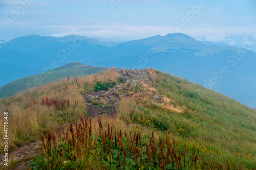 Sunset seen from the summit of Połonina Caryńska, Bieszczady, Bieszczady National Park photo