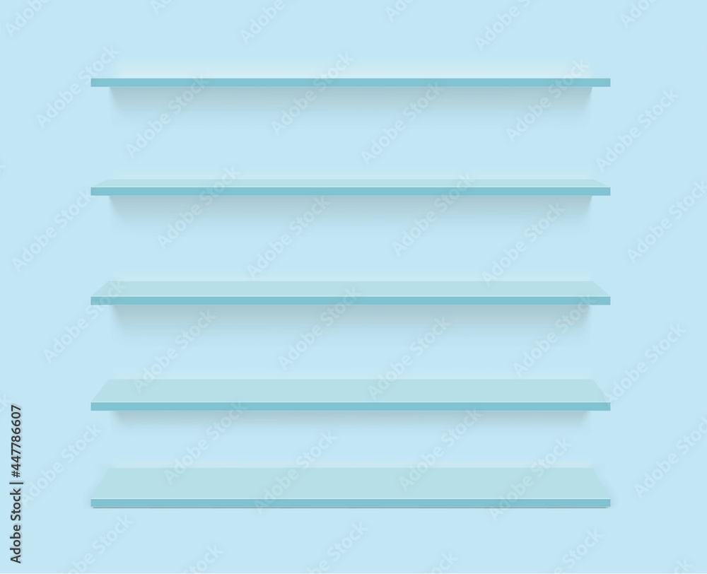 Glass shelves for presentations on a white background. Vector illustration. Can be use for template your design, promotion, advertising. EPS10. Glass shelves for presentations on a white background. Vector illustration. Can be use for template your design, promotion, advertising. EPS10.
