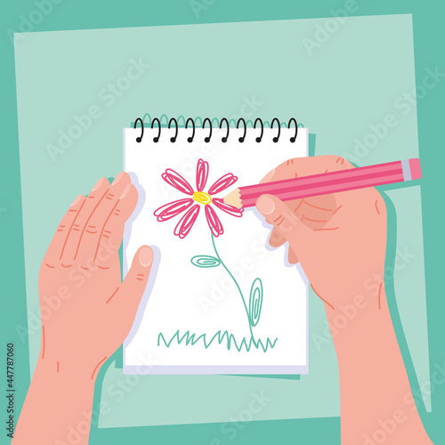 hand dawing flower