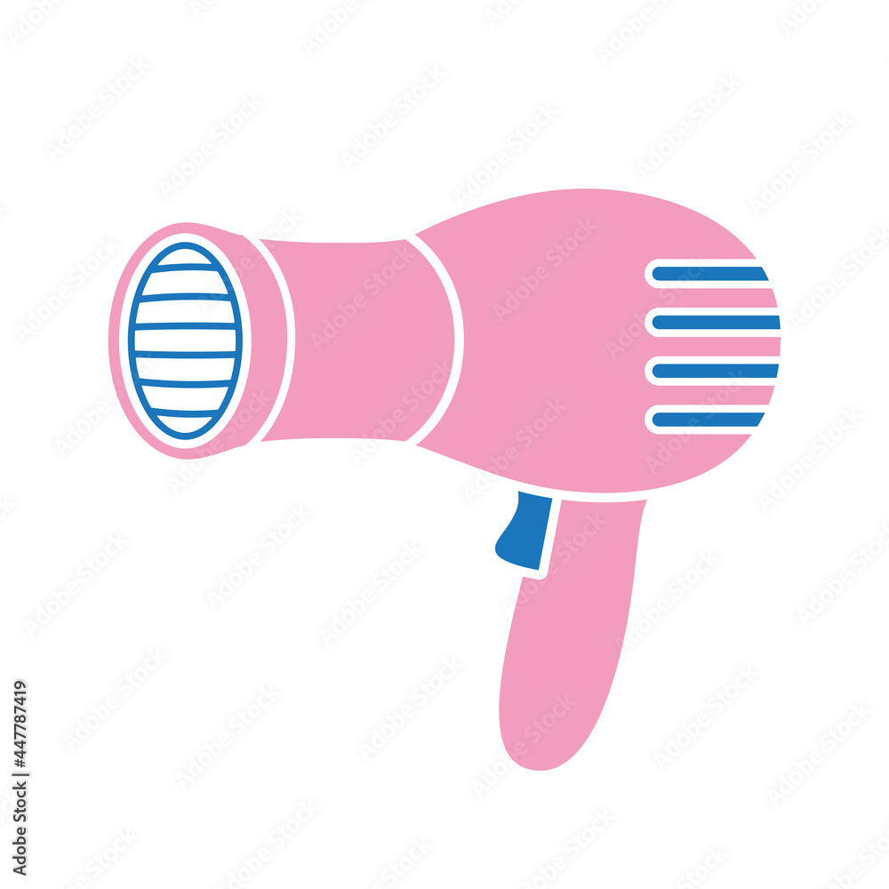 Pink hair dryer icon isolated Pink hair dryer icon isolated