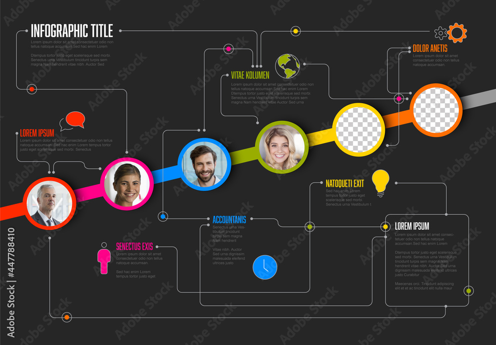 Circle Photo Timeline Template with Circle Photos Stock Template ...