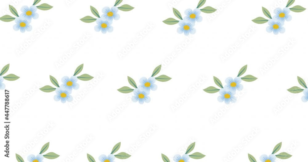 Red particles floating over floral design in seamless pattern against white background Red particles floating over floral design in seamless pattern against white background