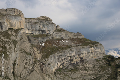 Rock layers of Mount Ussri Saegissa. Mountain near Grindelwald. © u.perreten