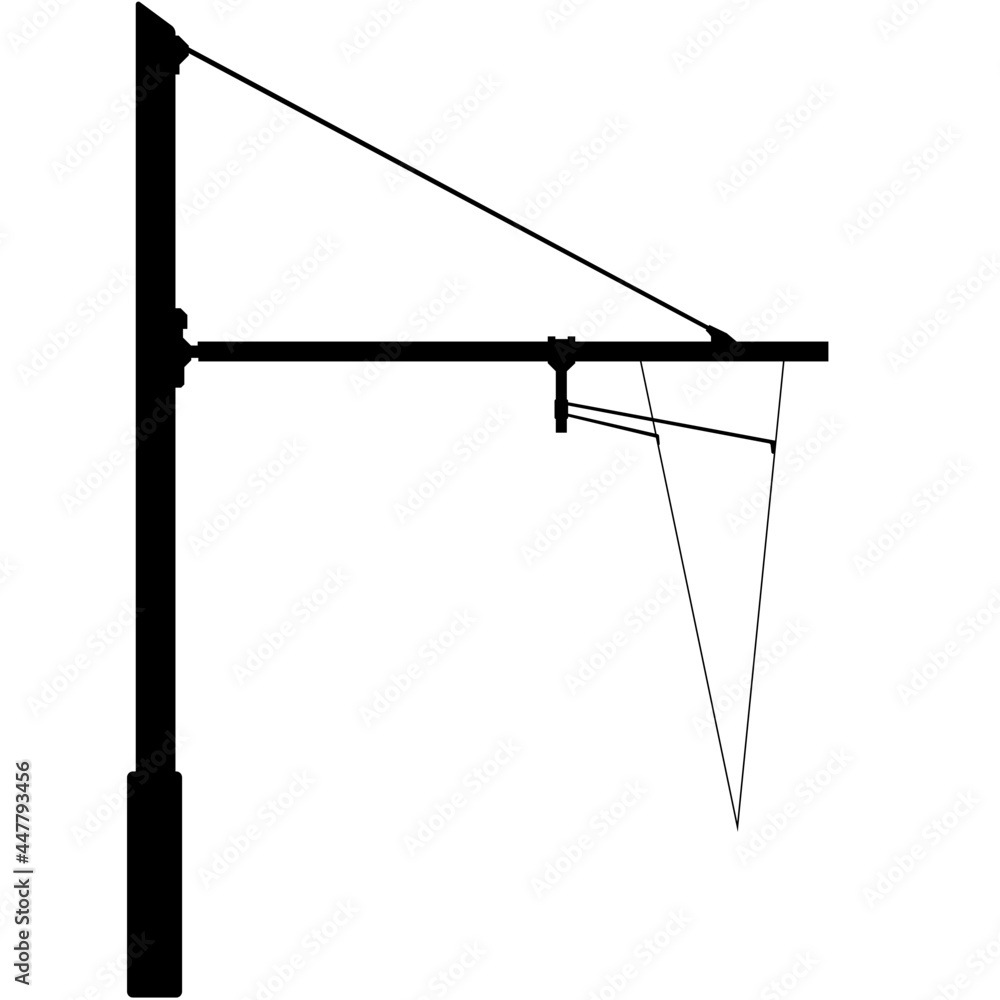 Contact line mast or Catenary mast for overhead line pantographs such as Electric e-truck Lorry, LKW and trams. Contact line mast or Catenary mast for overhead line pantographs such as Electric e-truck Lorry, LKW and trams.