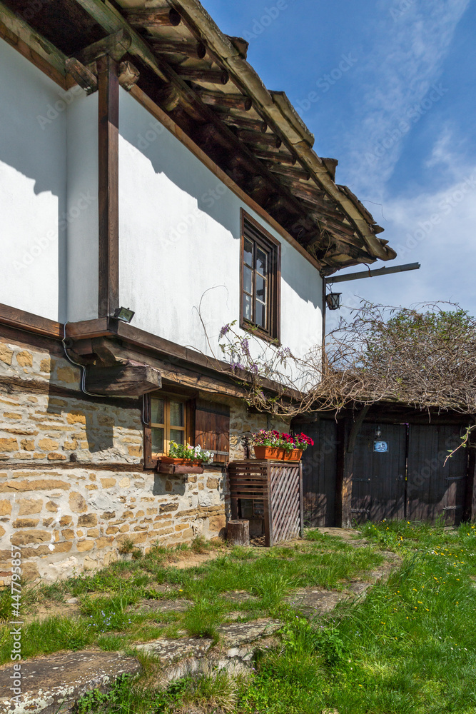 Street and old houses at historical village of Bozhentsi, Bulgaria Street and old houses at historical village of Bozhentsi, Bulgaria