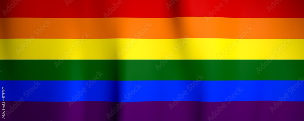 Rainbow flag. 3d illustration.