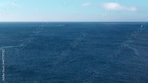 Passenger ferry boat steaming from Penzance to Scillies photo