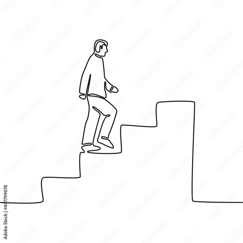 Vector illustration for men step up his career. Illustration for good presentation Vector illustration for men step up his career. Illustration for good presentation