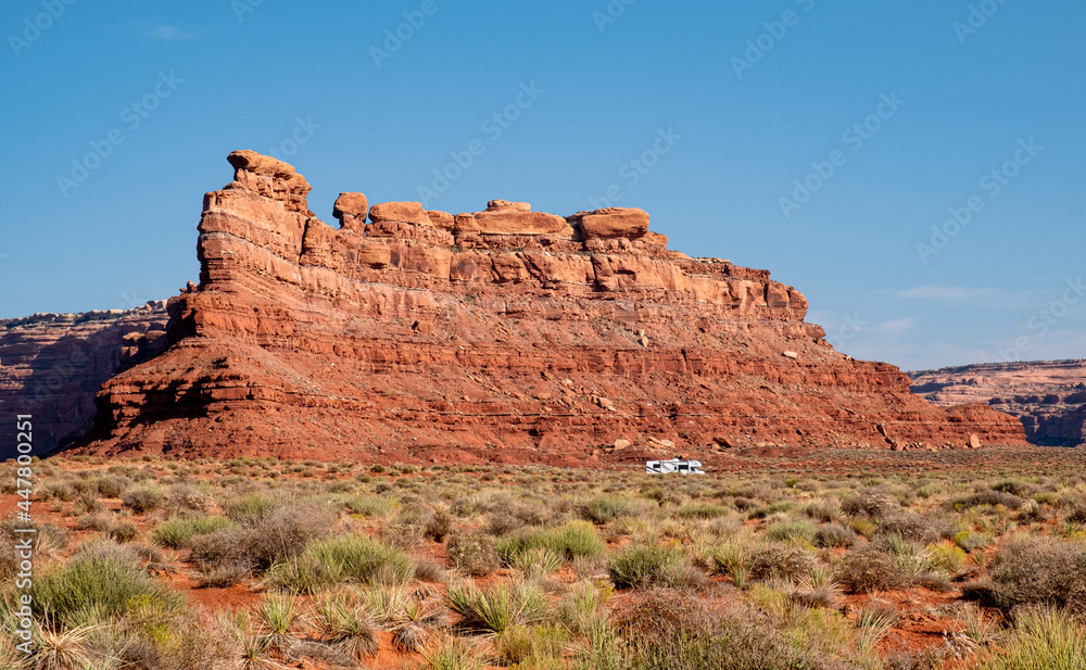 Campers and RVers can enjoy the scenic red rock beauty of the Valley of the Gods Utah