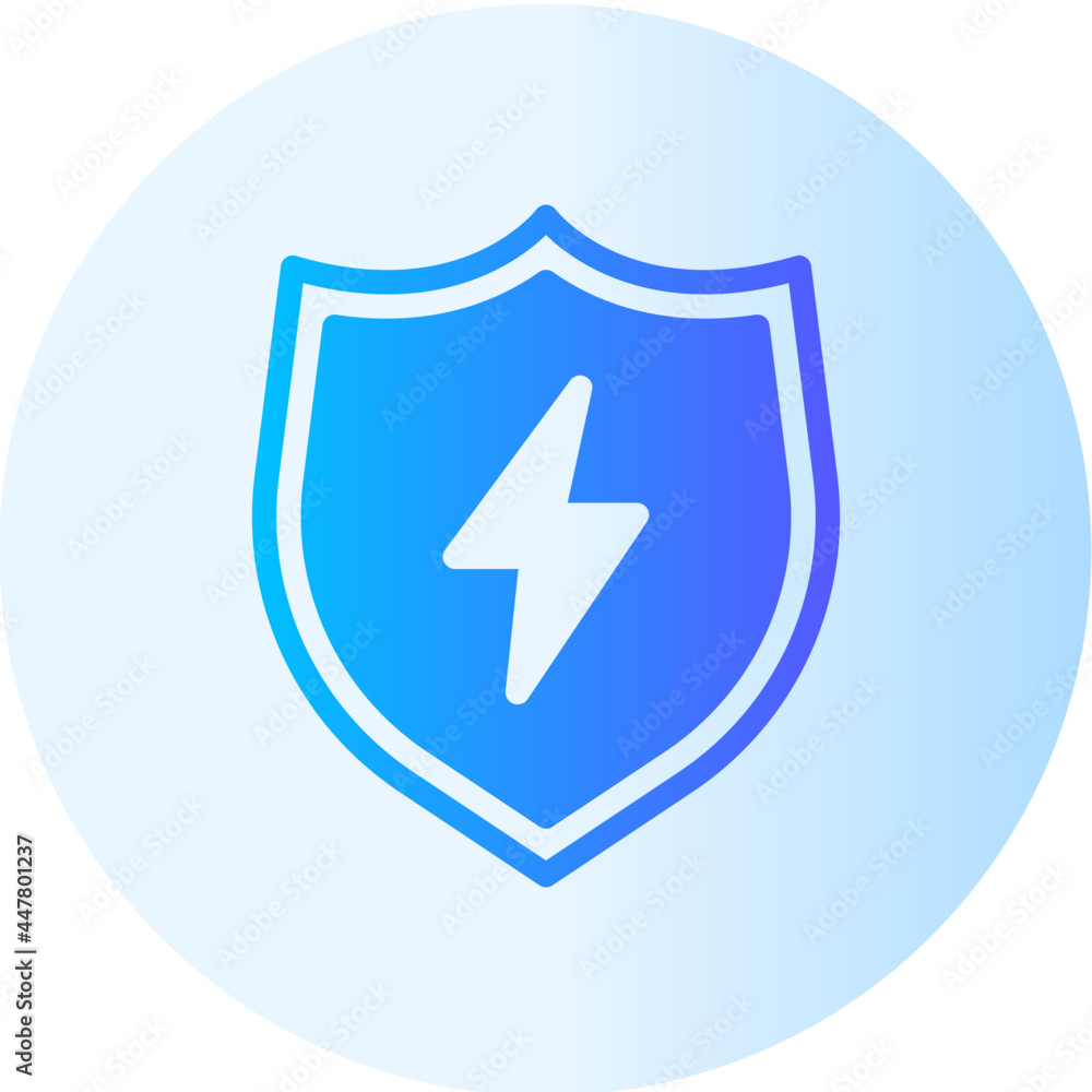 shield thunder flat gradient icon shield thunder flat gradient icon