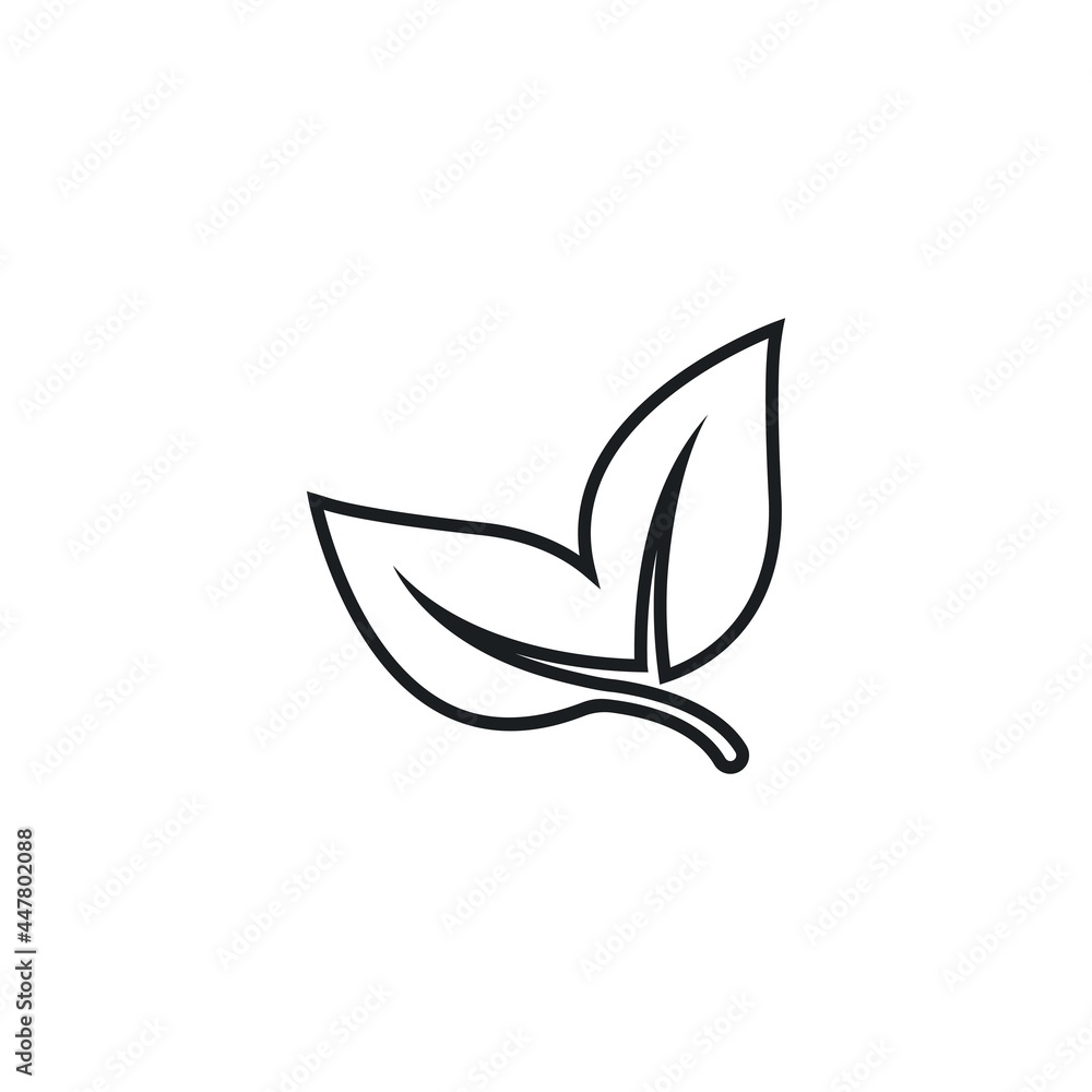 organic leaves line  icon vector design template