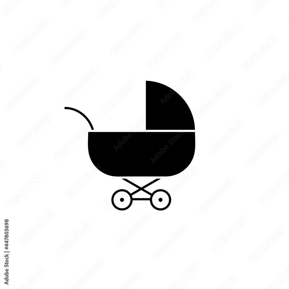 Baby stroller icon. Vector illustration Baby stroller icon. Vector illustration