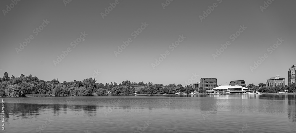 Fototapeta premium A man made lake on a sunny day