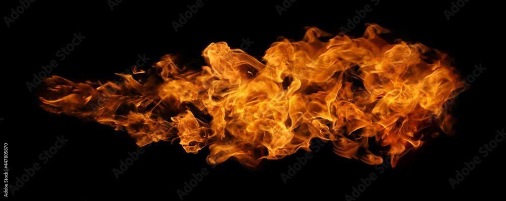 Fire and burning flame torch isolated on black background for graphic design Fire and burning flame torch isolated on black background for graphic design