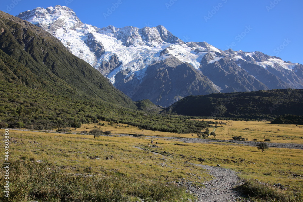 View of Aoraki Mount Cook National Park from Hooker Valley Track, South Island of New Zealand View of Aoraki Mount Cook National Park from Hooker Valley Track, South Island of New Zealand