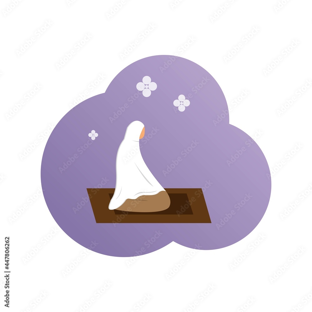 illustration of muslim women practicing shalat illustration of muslim women practicing shalat