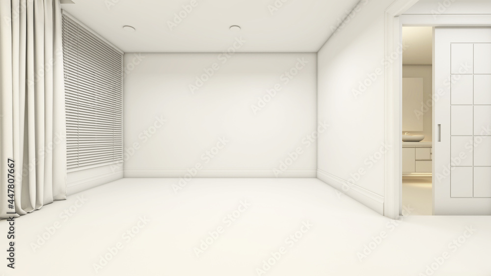 Fototapeta premium Empty room with Wall Background. 3D illustration, 3D rendering