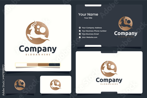 antelope , jumping , logo design inspiration