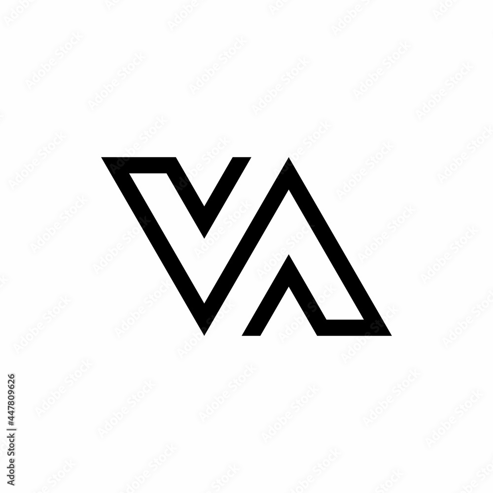 VA letter initial monogram negative space logo VA letter initial monogram negative space logo