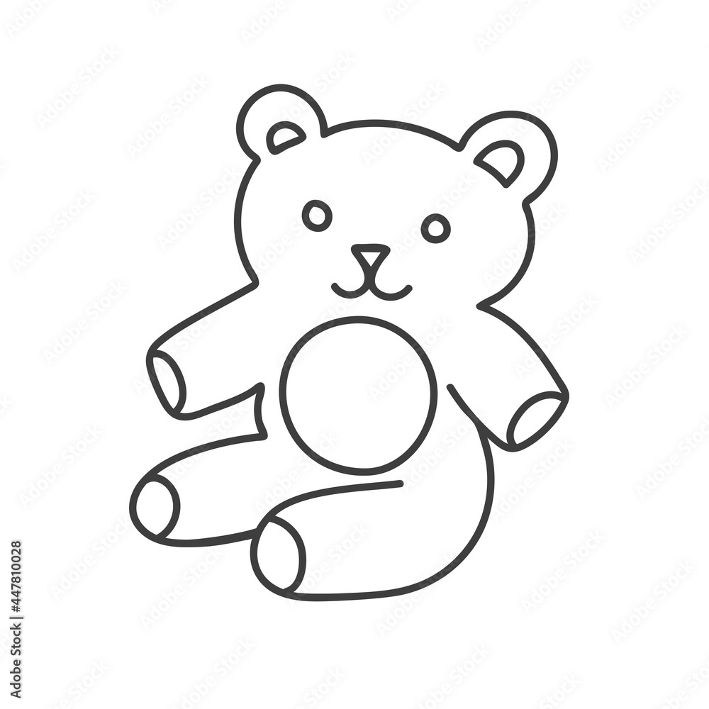 Teddy Bear toy Isolated on white background. Coloring book. Childhood doodle. Vector line illustration. Children's design. Clip art element. Animal. Valentine day. Teddy Bear toy Isolated on white background. Coloring book. Childhood doodle. Vector line illustration. Children's design. Clip art element. Animal. Valentine day.