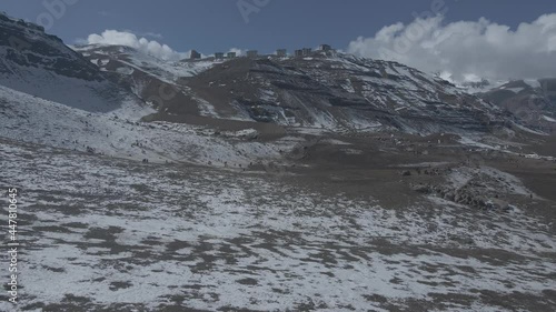 Tomas aérea de valle nevado, chile 
