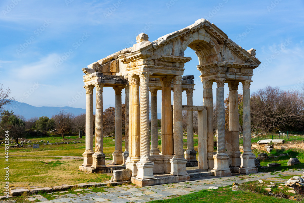 Tetrapylon - the main attraction of Aphrodisias in Turkey.