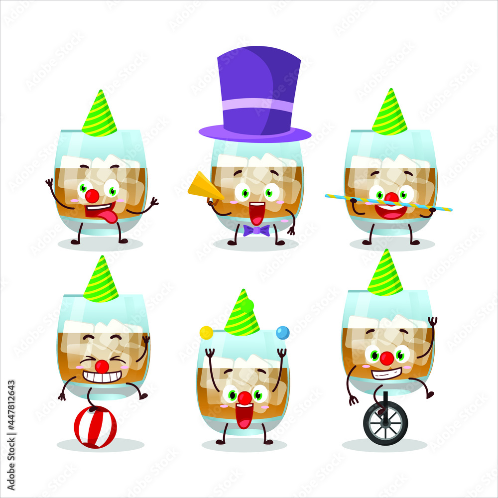 Cartoon character of rum drink with various circus shows. Vector illustration Cartoon character of rum drink with various circus shows. Vector illustration