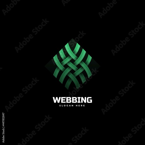 Vector Logo Illustration Webbing Gradient Colorful Style.