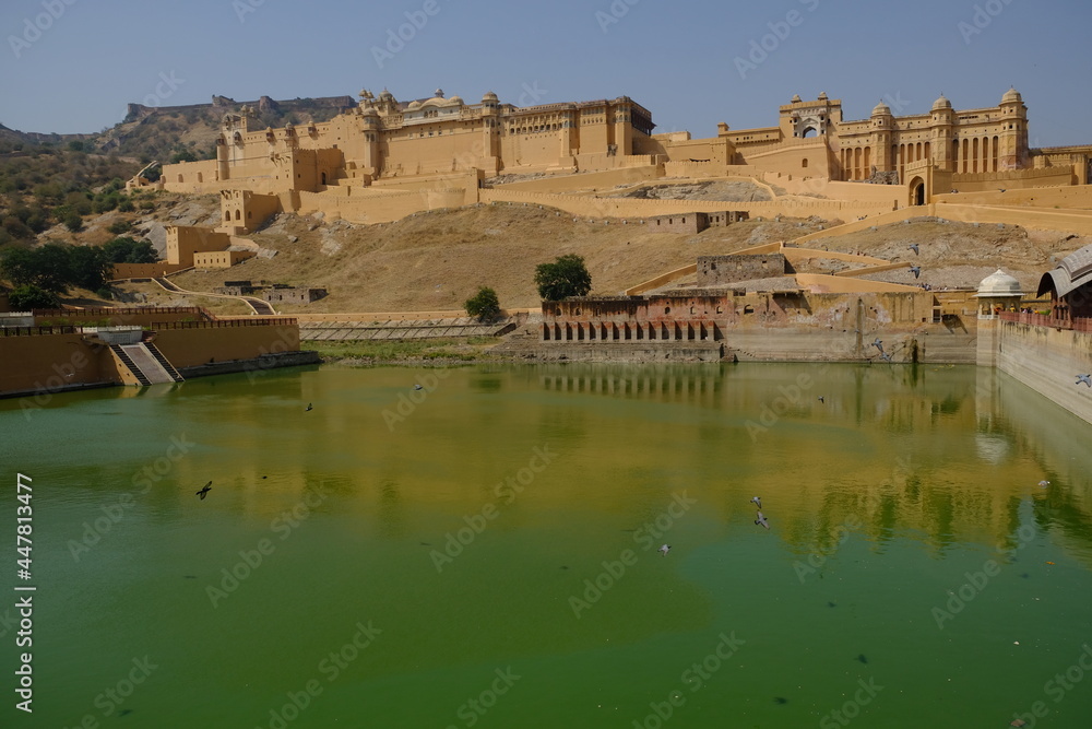 India Rajasthan Jaipur - Amber Palace panoramic view